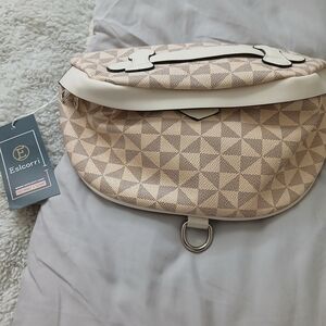 Beige Geometric Women's Bag